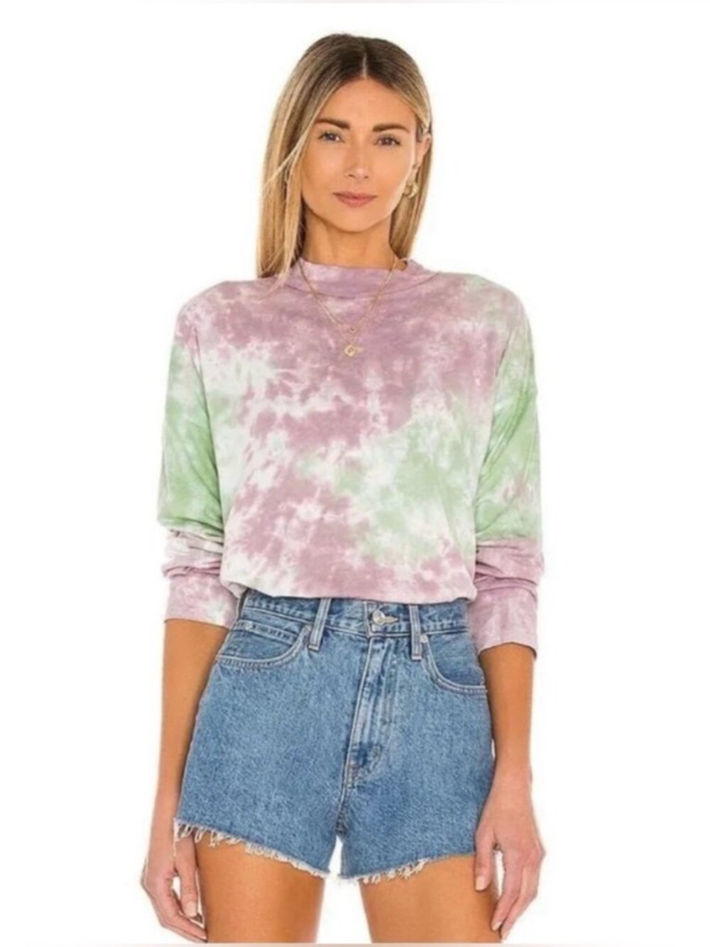 Free people be free tie dye tee in lavender size medium 100% cotton